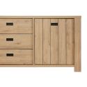 Buffet 2 porte 3 tiroirs en aspect bois finition Castel Oak - ANATOLE
