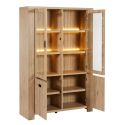 Vitrine 4 portes avec éclairage leds en aspect bois finition Castel Oak - ANATOLE