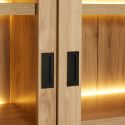 Vitrine 4 portes avec éclairage leds en aspect bois finition Castel Oak - ANATOLE