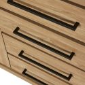 Buffet 3 portes 4 tiroirs aspect bois finition Houston Oak poignées métal noires - VASALY