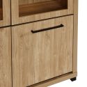 Bibliothèque 6 portes avec leds aspect bois finition Houston Oak poignées métal noires - VASALY