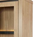Bibliothèque 6 portes avec leds aspect bois finition Houston Oak poignées métal noires - VASALY