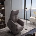 Fauteuil modèle S relax releveur tissu polyester imitation cuir gris-brun marbré - PLEGAR