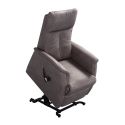 Fauteuil modèle S relax releveur tissu polyester imitation cuir gris-brun marbré - PLEGAR