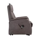 Fauteuil modèle M relax releveur tissu polyester imitation cuir gris-brun marbré - PLEGAR