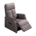Fauteuil modèle M relax releveur tissu polyester imitation cuir gris-brun marbré - PLEGAR