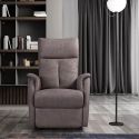 Fauteuil modèle L relax releveur tissu polyester imitation cuir gris-brun marbré - PLEGAR