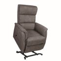 Fauteuil relax releveur tissu polyester imitation cuir taupe marbré - MILLOR