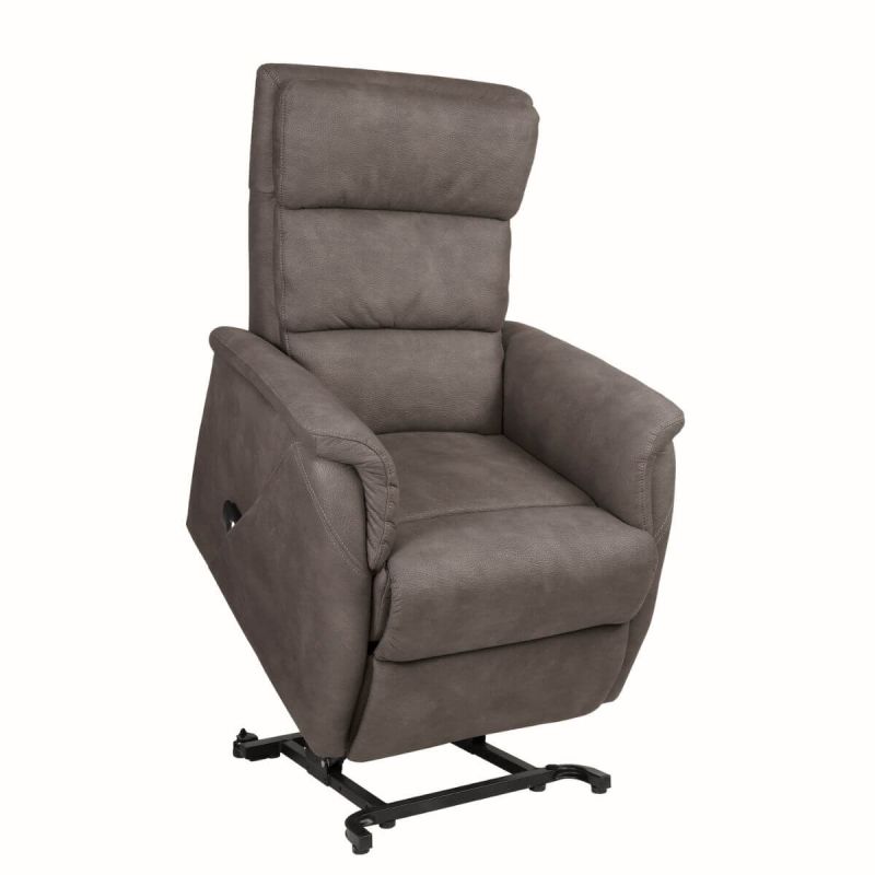Fauteuil relax releveur tissu polyester imitation cuir taupe marbré - MILLOR