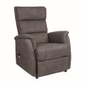 Fauteuil relax releveur tissu polyester imitation cuir taupe marbré - MILLOR
