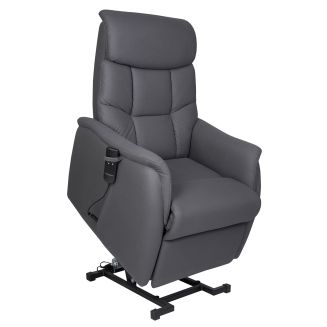 Fauteuil relax releveur tissu polyester imitation cuir gris - VILLARD