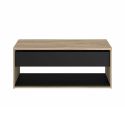 Table basse avec plateau relevable de 45 à 67 cm aspect chêne et noir - OSTAREL
