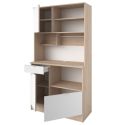 Buffet vaisselier multi rangements aspect bois et blanc - SOAZIC