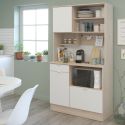Buffet vaisselier multi rangements aspect bois et blanc - SOAZIC