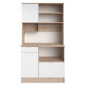 Buffet vaisselier multi rangements aspect bois et blanc - SOAZIC