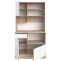 Buffet vaisselier multi rangements aspect bois et blanc - SOAZIC