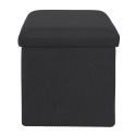 Pouf coffre carré pliable en tissu texturé maille 3D noir - ELECTRON