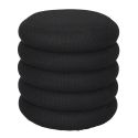 Pouf rangement rond en tissu texturé maille 3D noir - ELECTRON