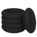 Pouf rangement rond en tissu texturé maille 3D noir - ELECTRON