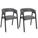 Lot de 2 fauteuils design de table en tissu texturé maille 3D gris - ELECTRON