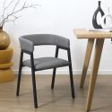 Lot de 2 fauteuils design de table en tissu texturé maille 3D gris - ELECTRON
