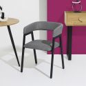 Lot de 2 fauteuils design de table en tissu texturé maille 3D gris - ELECTRON