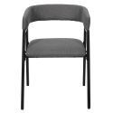 Lot de 2 fauteuils design de table en tissu texturé maille 3D gris - ELECTRON