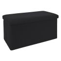 Banc coffre pliable en tissu texturé maille 3D noir - ELECTRON