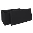 Banc coffre pliable en tissu texturé maille 3D noir - ELECTRON