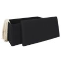 Banc coffre pliable en tissu texturé maille 3D noir - ELECTRON