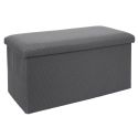 Banc coffre pliable en tissu texturé maille 3D gris - ELECTRON