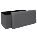Banc coffre pliable en tissu texturé maille 3D gris - ELECTRON