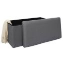 Banc coffre pliable en tissu texturé maille 3D gris - ELECTRON