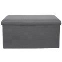 Banc coffre pliable en tissu texturé maille 3D gris - ELECTRON