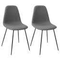 Lot de 2 chaises en tissu texturé maille 3D gris - ELECTRON