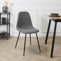 Lot de 2 chaises en tissu texturé maille 3D gris - ELECTRON