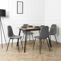 Lot de 2 chaises en tissu texturé maille 3D gris - ELECTRON