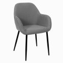 Lot de 2 fauteuils de table en tissu texturé maille 3D gris - ELECTRON