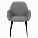 Lot de 2 fauteuils de table en tissu texturé maille 3D gris - ELECTRON