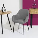 Lot de 2 fauteuils de table en tissu texturé maille 3D gris - ELECTRON
