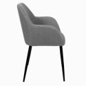 Lot de 4 fauteuils de table en tissu texturé maille 3D gris - ELECTRON