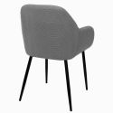Lot de 4 fauteuils de table en tissu texturé maille 3D gris - ELECTRON