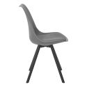 Lot de 4 chaises coque plastique et coussin en tissu texturé maille 3D gris - ELECTRON
