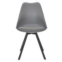 Lot de 2 chaises coque plastique et coussin en tissu texturé maille 3D gris - ELECTRON