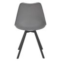 Lot de 2 chaises coque plastique et coussin en tissu texturé maille 3D gris - ELECTRON