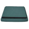 Pouf coffre carré pliable en tissu texturé maille 3D bleu - ELECTRON