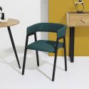 Lot de 4 fauteuils design de table en tissu texturé maille 3D bleu - ELECTRON