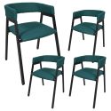 Lot de 4 fauteuils design de table en tissu texturé maille 3D bleu - ELECTRON