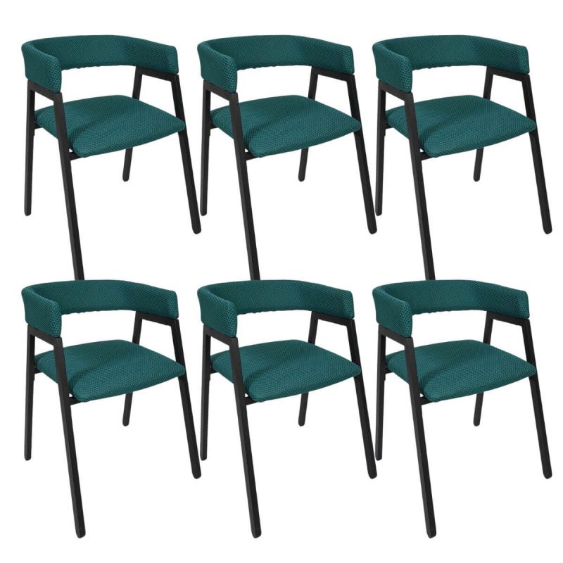 Lot de 6 fauteuils design de table en tissu texturé maille 3D bleu - ELECTRON