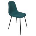 Lot de 4 chaises en tissu texturé maille 3D bleu - ELECTRON